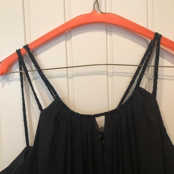 Black beaded chiffon dress - Picture 2 of 4